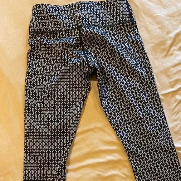 Lululemon Wunder Under Leggings Full-On‎ Luon Tri Geo Silver Spoon, Size 0-1 - Picture 2 of 4